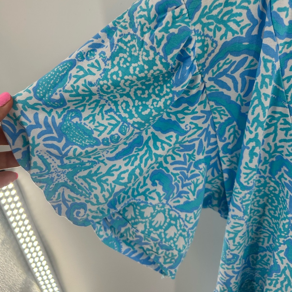 Lilly Pulitzer Blue and White Romper Dress - Picture 5 of 7